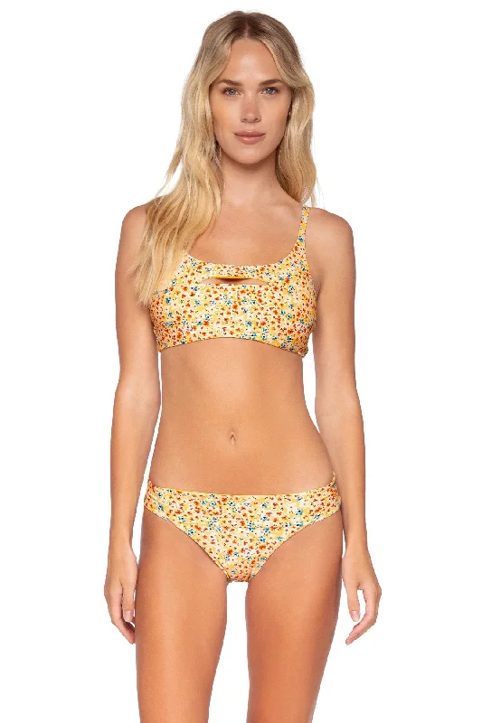 Women’s bikini top aqua glow -Swim Systems Wildflower Meadow Zoe Bralette Top