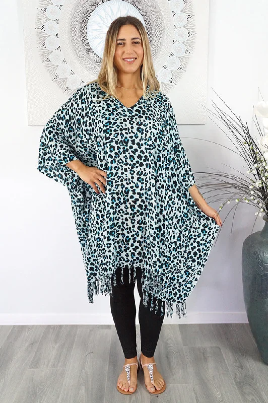 ladies cover-up fitted shape -Bright Safari Cover Up