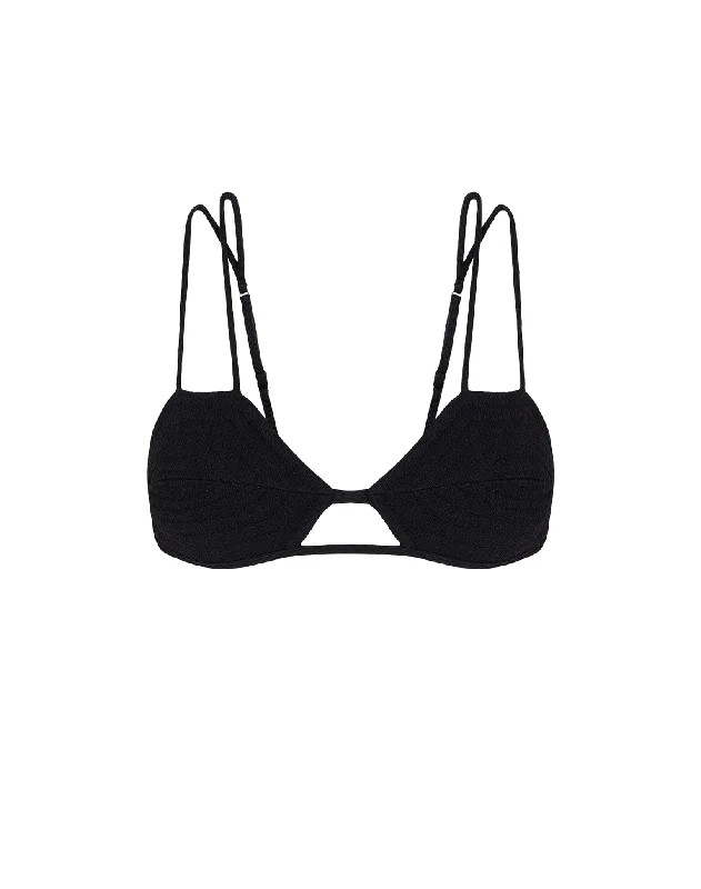 Women’s bikini top fall tone -Firenze Esther Parallel Tri Top - Black