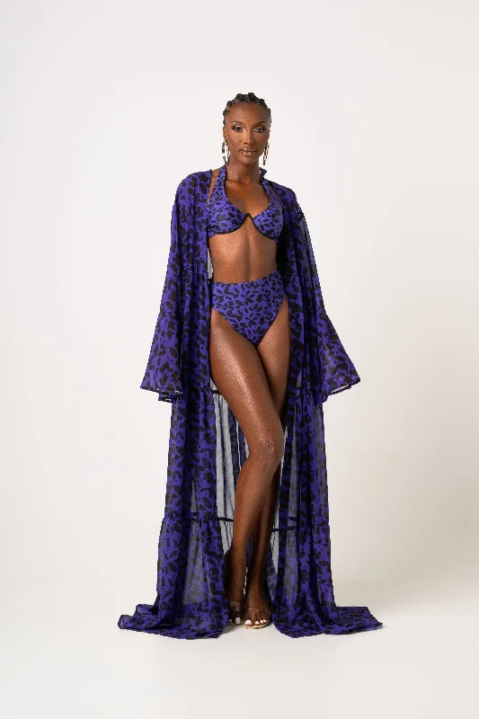 ladies cover-up easy wash -FARRAH LONG SLEEVE CHIFFON KIMONO