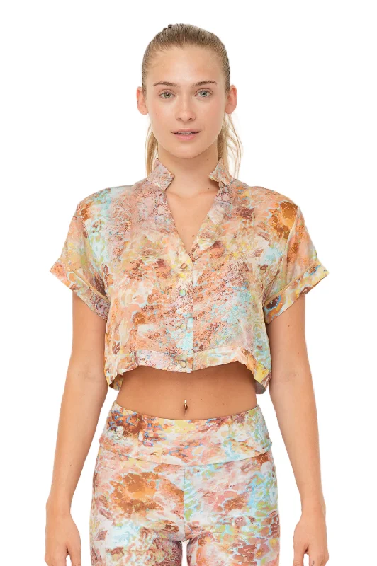 ladies cover-up packable fabric -Wanderlust Blouse