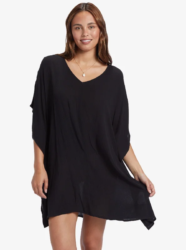 ladies cover-up crisp lines -Moon Blessing Poncho - Anthracite