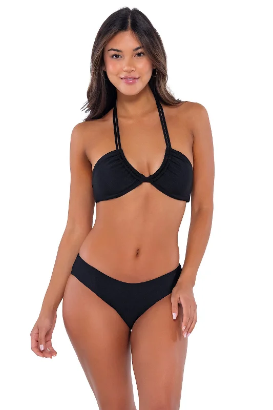 Women’s bikini top cruise chic -Swim Systems Black Kendall Top