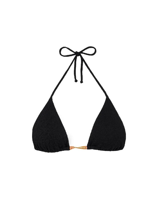 Women’s bikini top supportive straps -Firenze Mandy Tri Top - Black