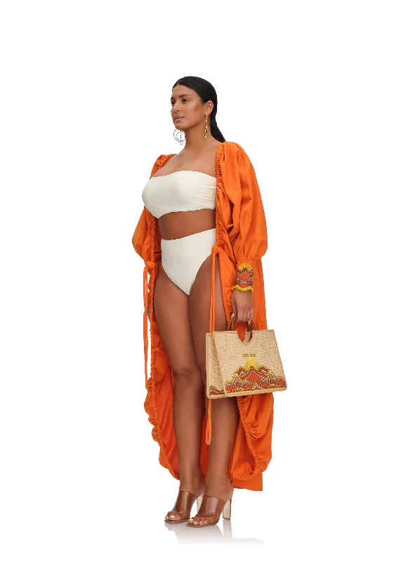 ladies cover-up classic cut -ILO ROBE - CLAY