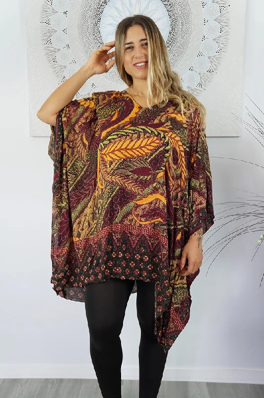 ladies cover-up spring bloom -Short Tunic Retro Batik