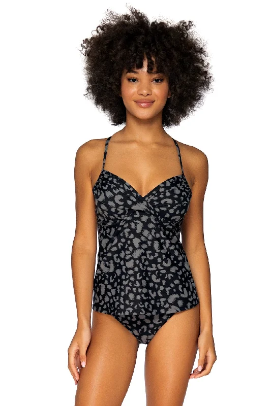 Women’s bikini top winter chic -SUNSETS FEARLESS FELINE CROSSROADS TANKINI TOP