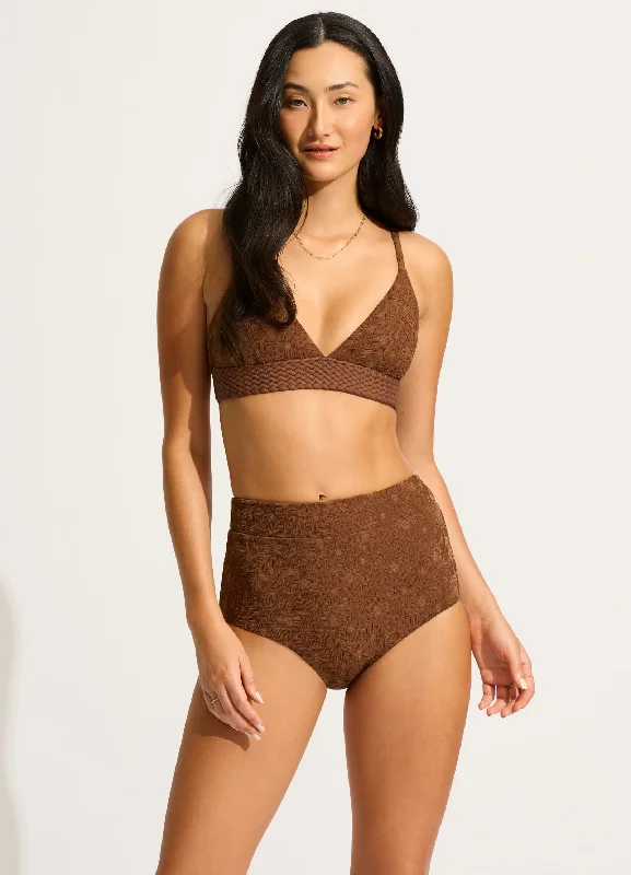 Women’s bikini top fall tone -Marloe Banded Bralette Bikini Top - Tiramisu