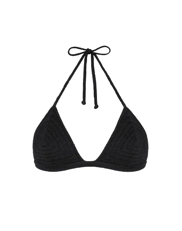 Women’s bikini top ribbed glow -Firenze Emily Neo Slim Tri Top - Black