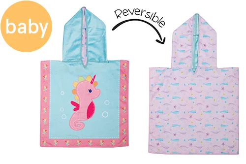 ladies cover-up ribbed fabric -Reversible Baby Cover Up - Seahorse | Narwhal (one size only)