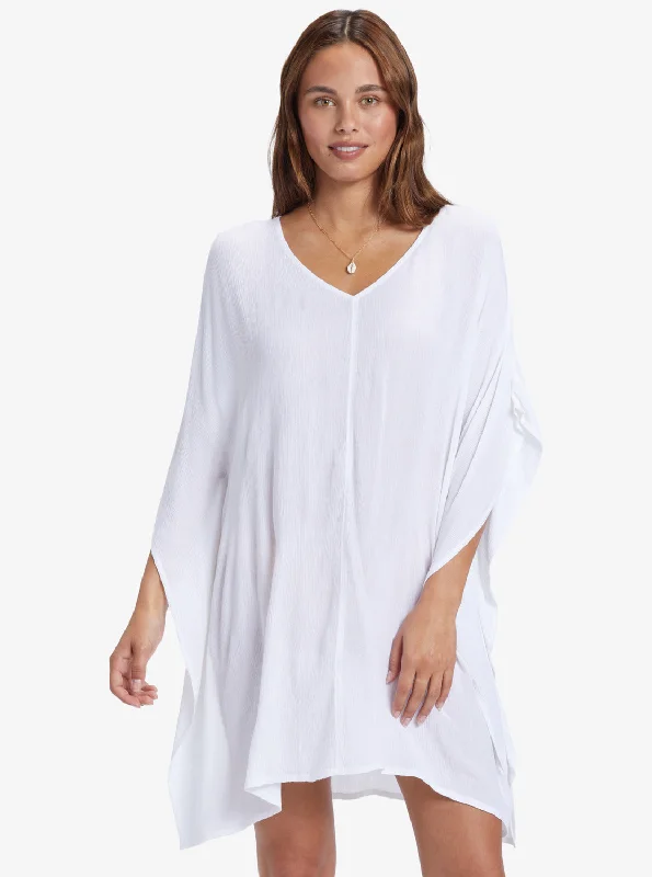 ladies cover-up dune cover -Moon Blessing Poncho - Snow White