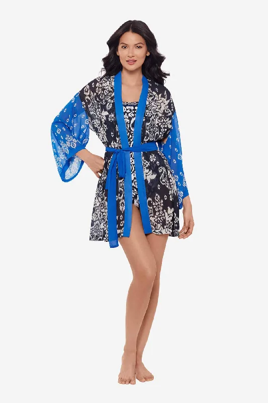 ladies cover-up open front -Talavera Kimono Swim Cover Up