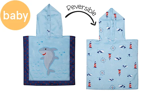 ladies cover-up sporty chic -Reversible Baby Cover Up - Shark | Nautical (one size only)