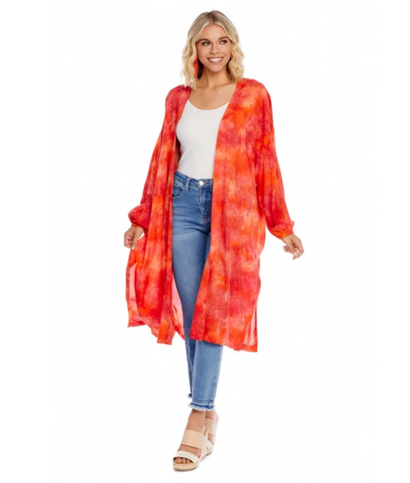 ladies cover-up ribbed fabric -Tuscany Kimono