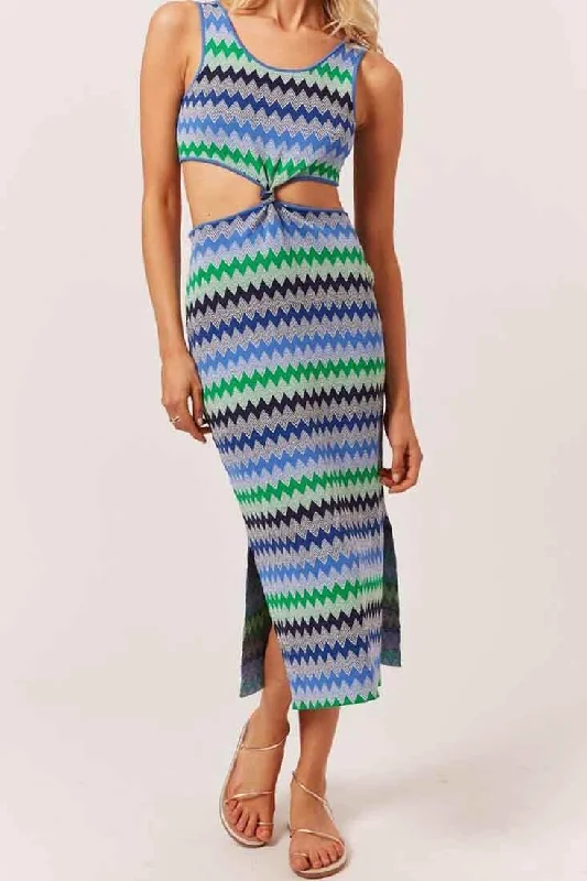 ladies cover-up festival look -Solid & Striped Bailey Dress in Ombre Zig Zag