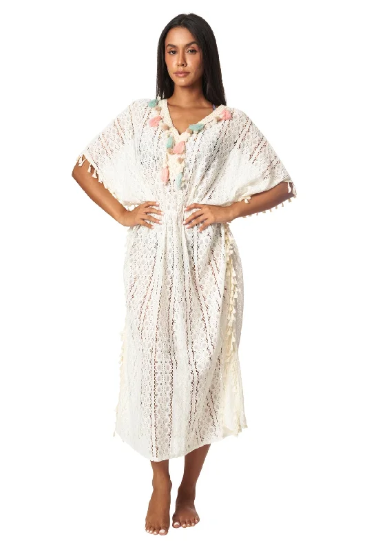 ladies cover-up swift delivery -La Moda Boho Lace Maxi Kaftan Dress