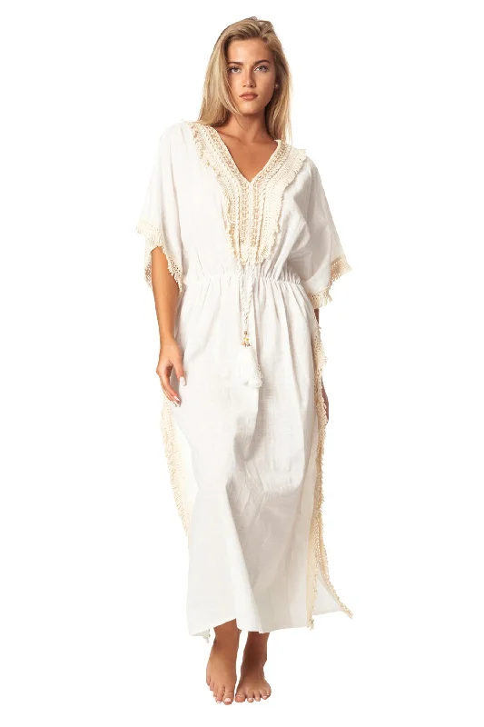 ladies cover-up star accent -Megan Coverup Maxi Caftan Dress by La Moda