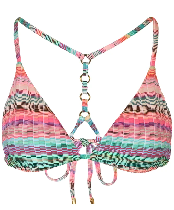 Women’s bikini top workout flair -Amaya Chain Tri Top