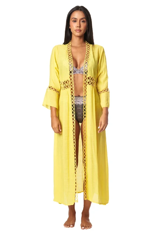 ladies cover-up rural stroll -Boho Inspired Beach Maxi Kimono