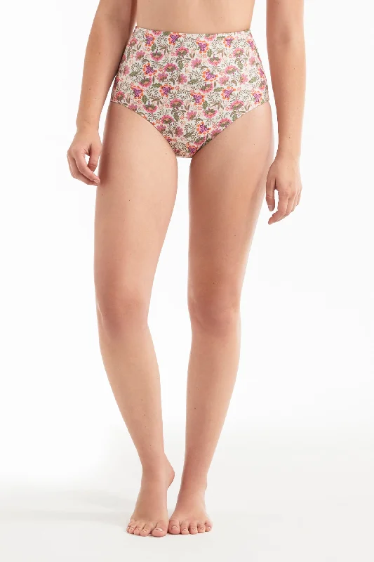 ladies bikini bottoms flat front -Mackenzie Sculpted High Waisted Two-Piece Swimsuit Bottom