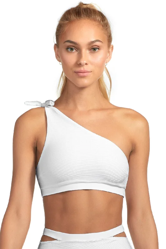 Women’s bikini top plus size fit -Vitamin A White BioRib Giada Top