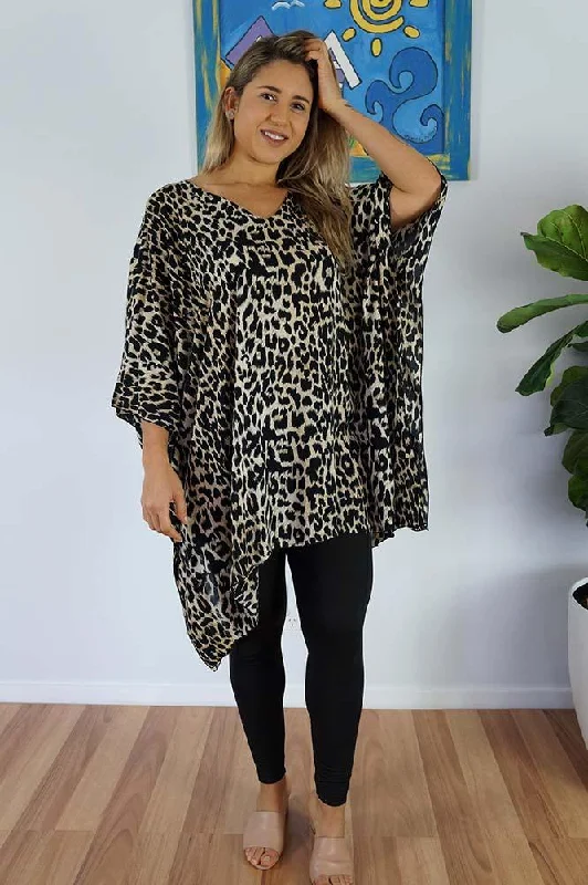 ladies cover-up summer glow -Short Tunic Leopard