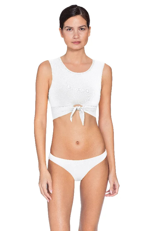 Women’s bikini top subtle charm -ROBIN PICCONE WHITE AVA TANK BIKINI TOP