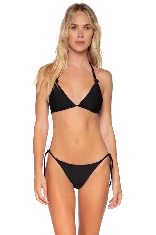 Women’s bikini top water shoe -Swim Systems Black Mila Tri Top