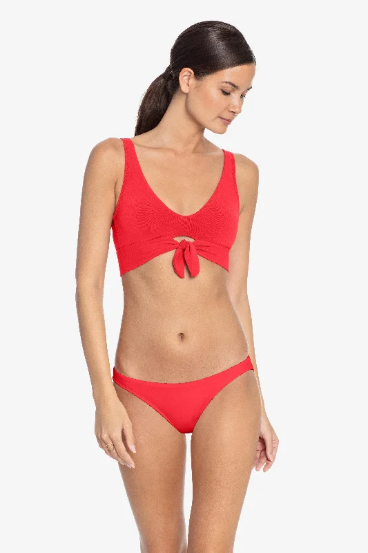 Women’s bikini top cruise elegance -ROBIN PICCONE FIERY RED AVA KNOT BIKINI TOP