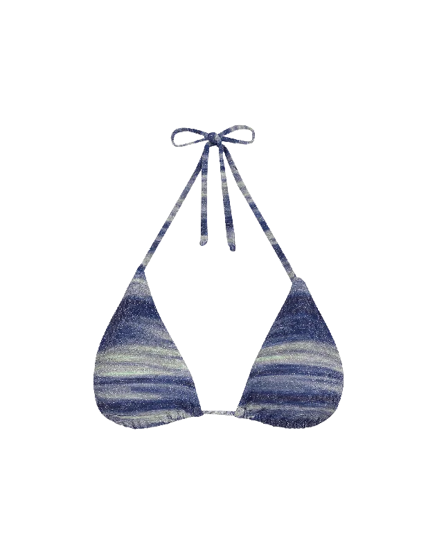 Women’s bikini top adjustable straps -Lurex Tri Top - Moonlight