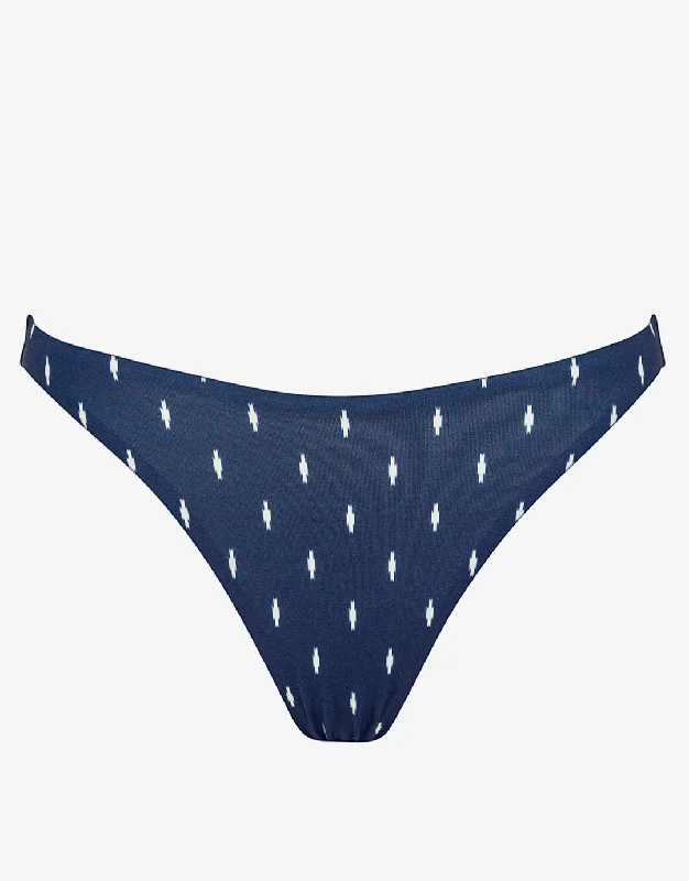 ladies bikini bottoms textured weave -Artful Dot Bikini Bottom - Indigo