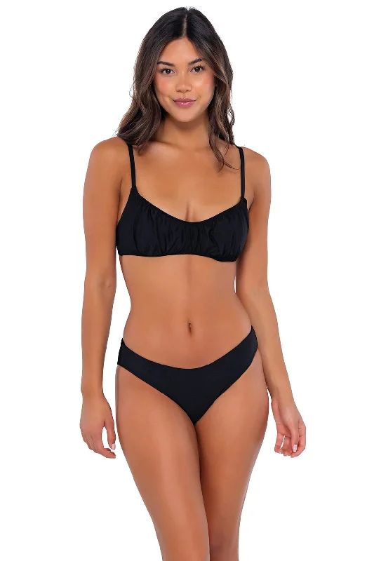 Women’s bikini top beach dress -Swim Systems Black Bonnie Top