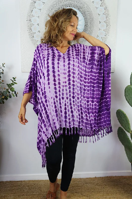 ladies cover-up hand woven -Crackle Tie Dye Cover Up