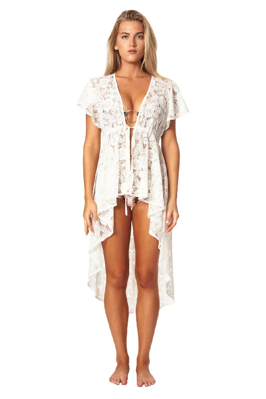 ladies cover-up compact fit -High Low Boho Lace Cover Up