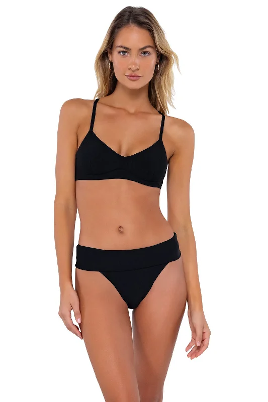 Women’s bikini top sunset glow -Swim Systems Black Annalee Underwire Top