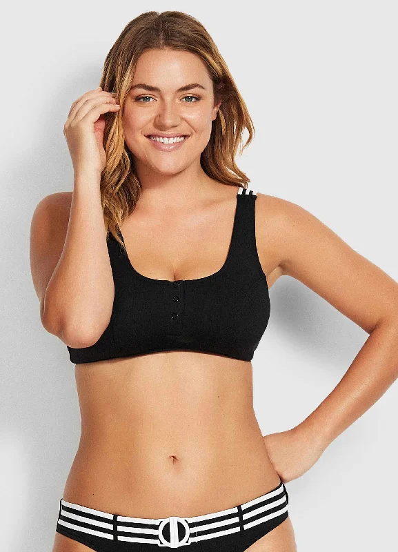 Women’s bikini top festival vibe -Seafolly Tank Bikini Top - Black