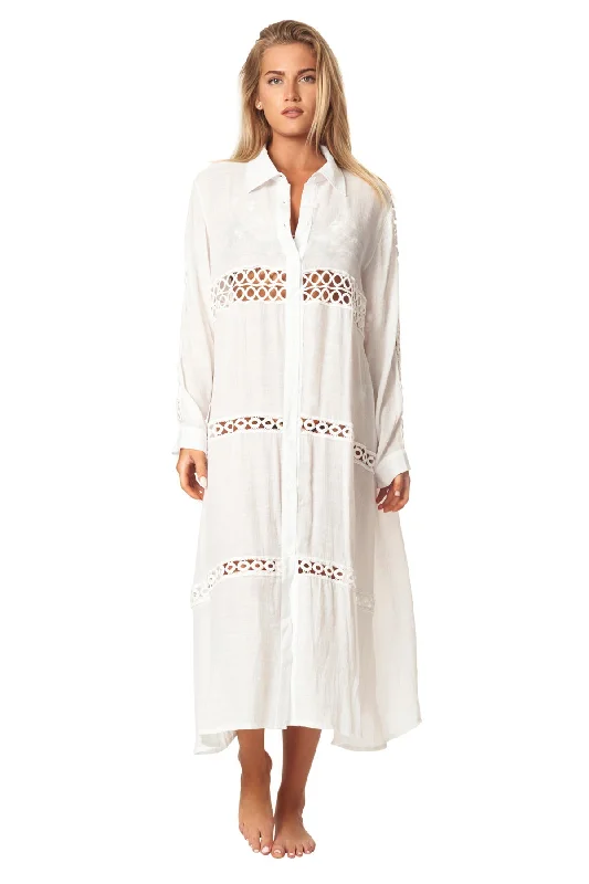 ladies cover-up spa cover -Women Loose Long Sleeve Shirt Dress Swimsuit Cover Ups