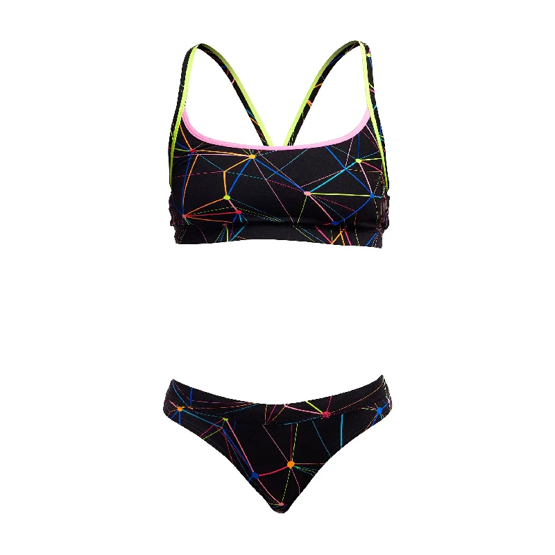 Women’s bikini top summer wave -Funkita Star Sign Ladies Sports Top