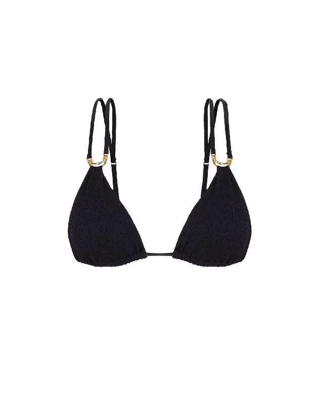 Women’s bikini top local design -Firenze Callie Parallel Tri Top - Black