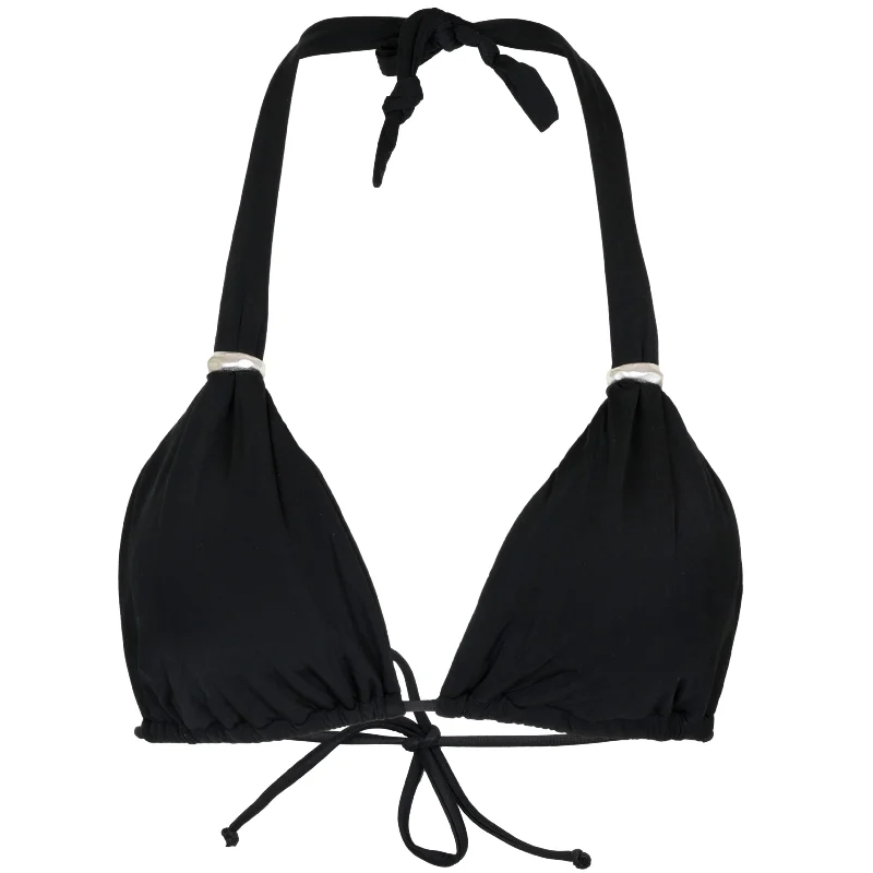 Women’s bikini top modest design -Solid Matte Bia Bikini Top Black