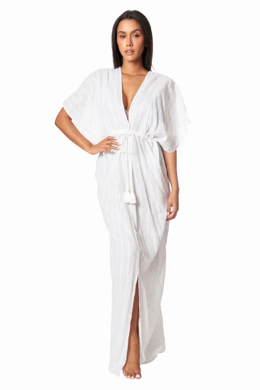 ladies cover-up festival look -Moda Long Kaftan-Style Robe And Beachwear Cover Up