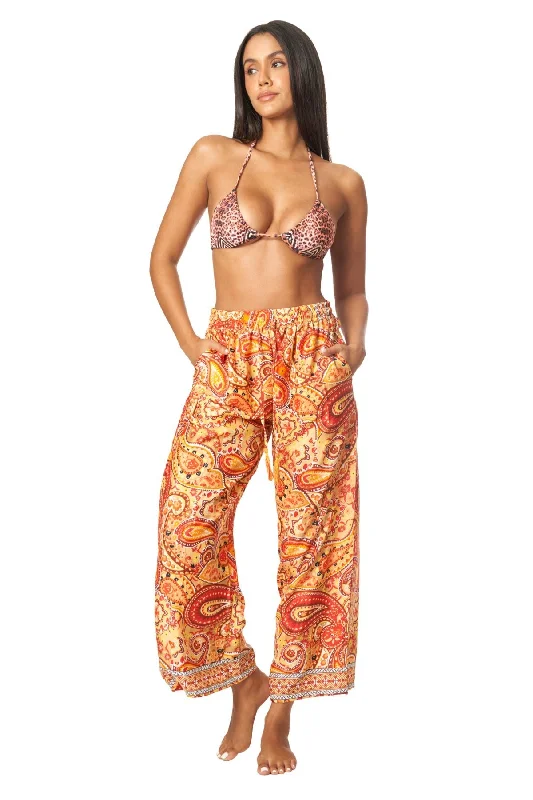 ladies cover-up affordable price -Positano Boho Spring Summer Pants