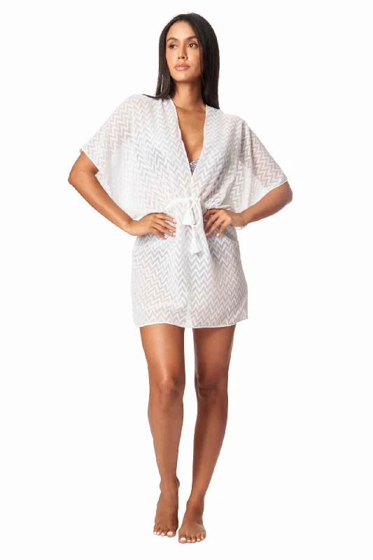 ladies cover-up single hue -Ruby Short Robe Dress Cover up