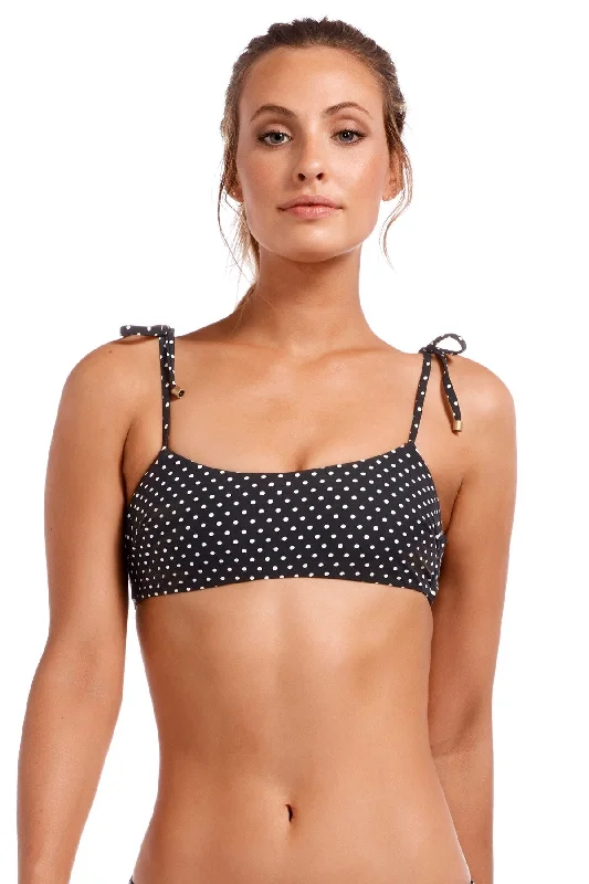 Women’s bikini top pink blush -Vitamin A Black And White Dots Bella Top