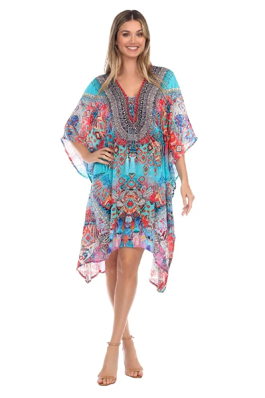 ladies cover-up airy feel -Designer Silk Bohemian Beachwear Kaftans