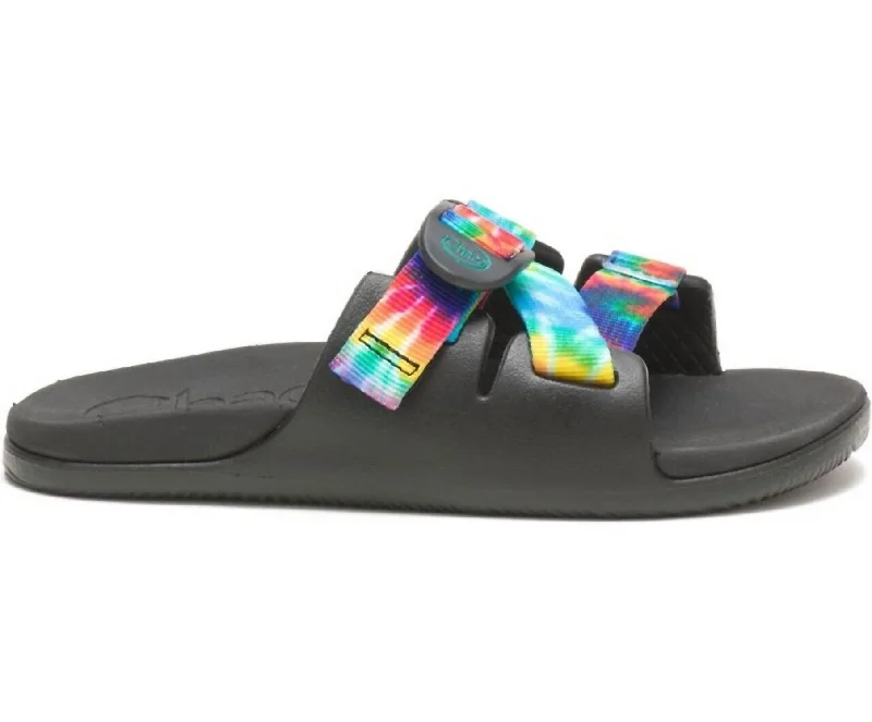 Women’s sandals blue ocean breeze -Women's Chillos Slide Sandal In Dark Tie Dye