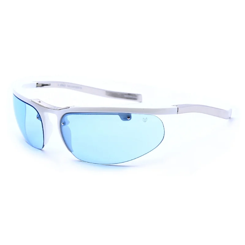 ladies sunglasses candy rose -The Continental™ - White with Palladium arms - Sky Blue