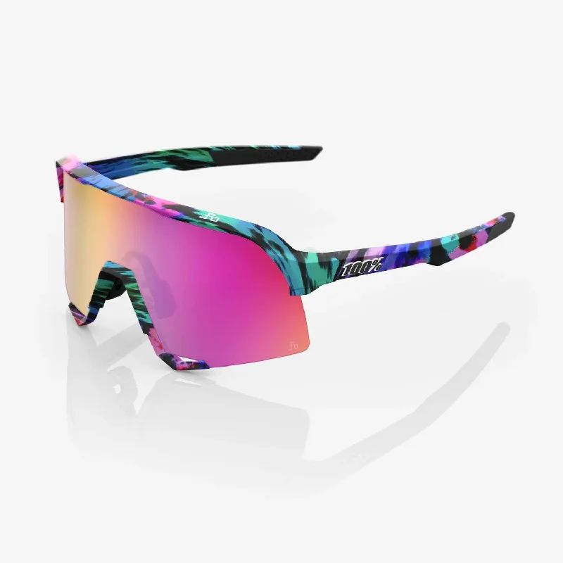 ladies sunglasses fast mail -100% S3 - Peter Sagan LE Soft Tact Tie Dye Purple Multilayer Mirror Lens