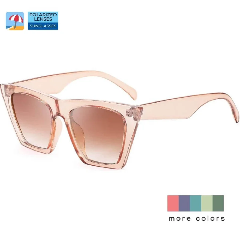 ladies sunglasses wave day -Vintage Cateye Polarized Women Sunglasses Trendy Oversized Frame