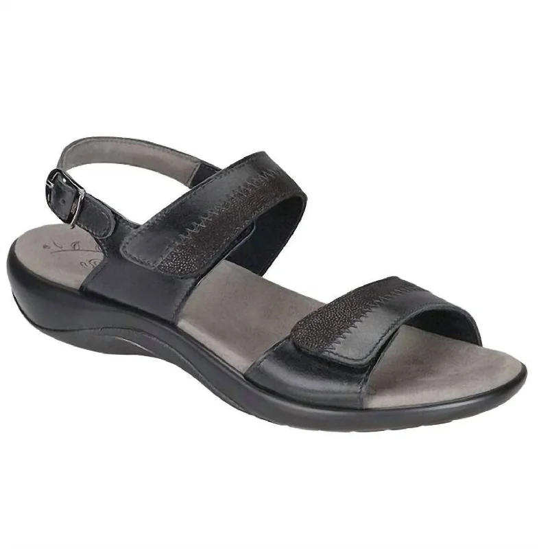 Women’s sandals straw summer charm -Women's Nudu Heel Strap Sandal - Wide Width In Midnight